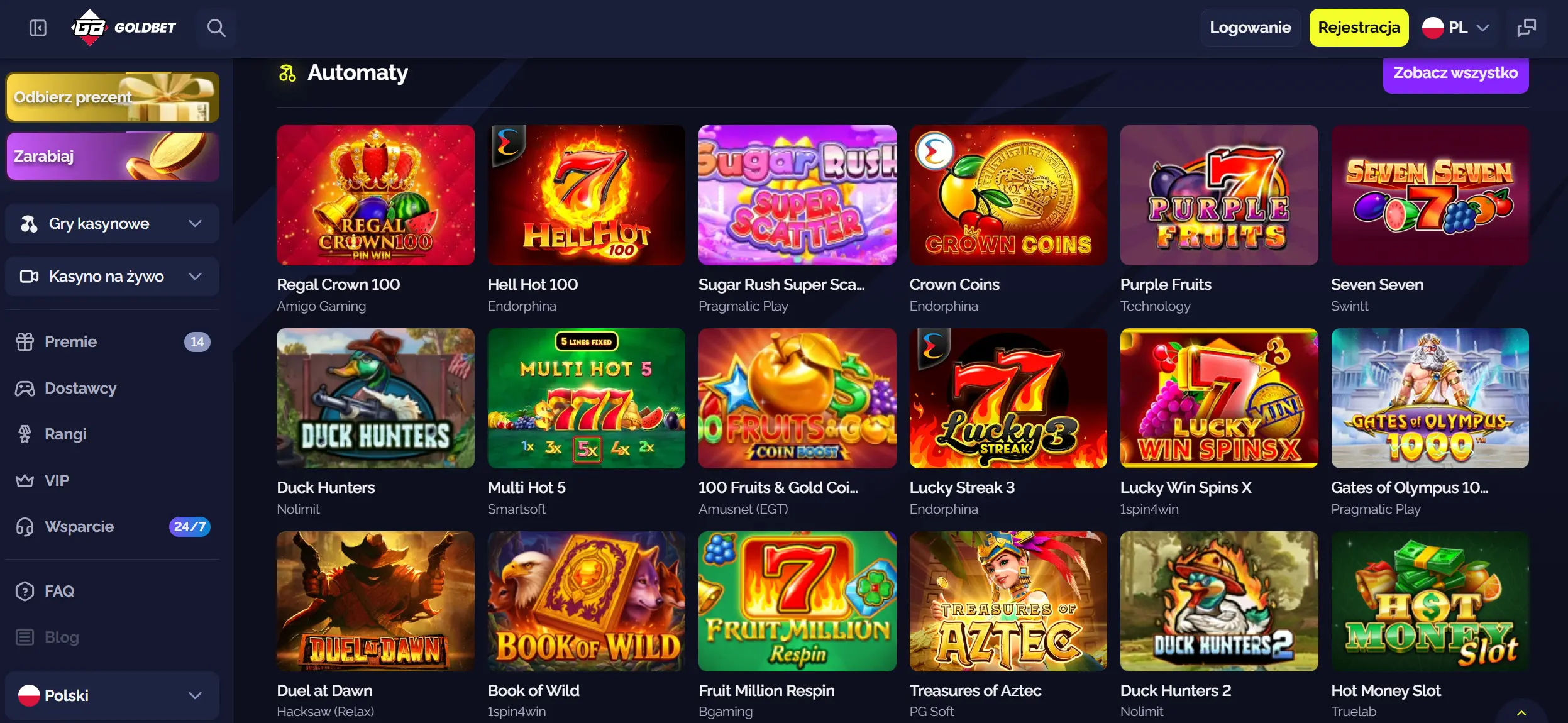 Studia dostarczające gry do kasyna Goldbet — Goldbet Casino